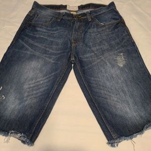 Free Planet 33 Shorts Distressed Denim Bermuda Blue Jean